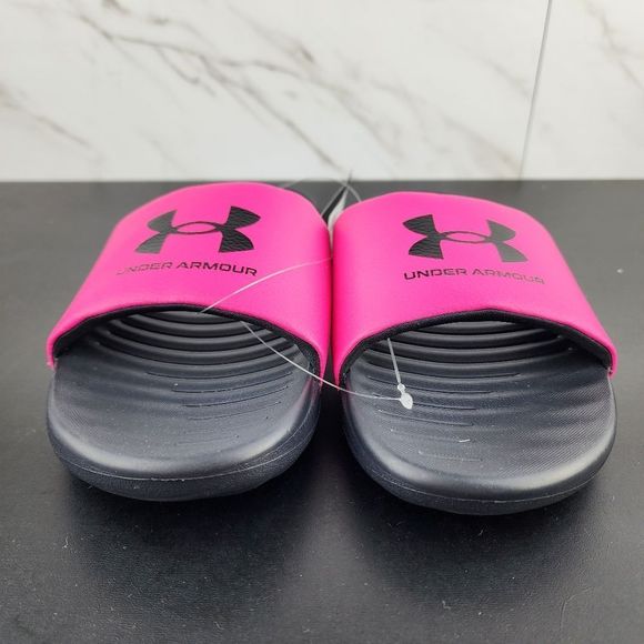 *Sold New Under Armour Ansa Fix Black Pink Slides - Picture 2 of 7